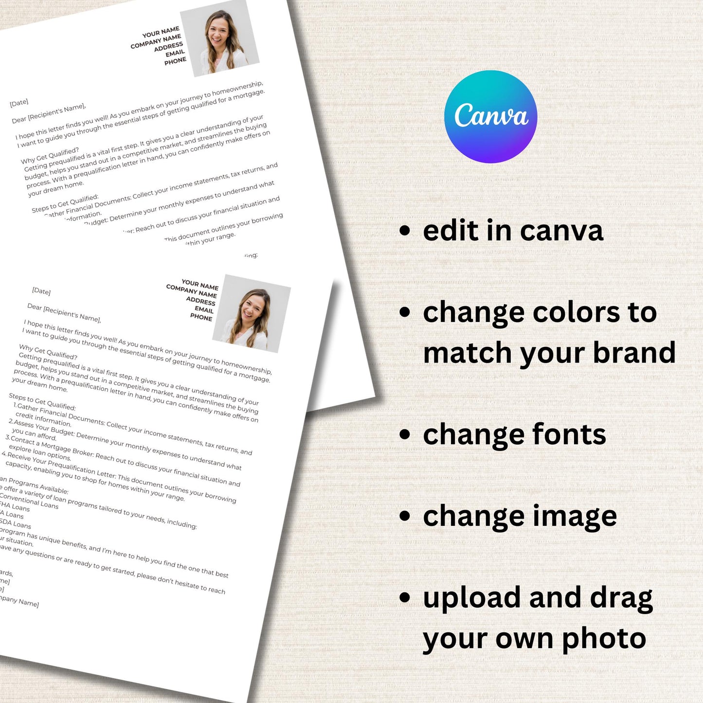 Mortgage process getting prequalified template letter for mortgage brokers loan agent, minimalist formal style letter template for marketing