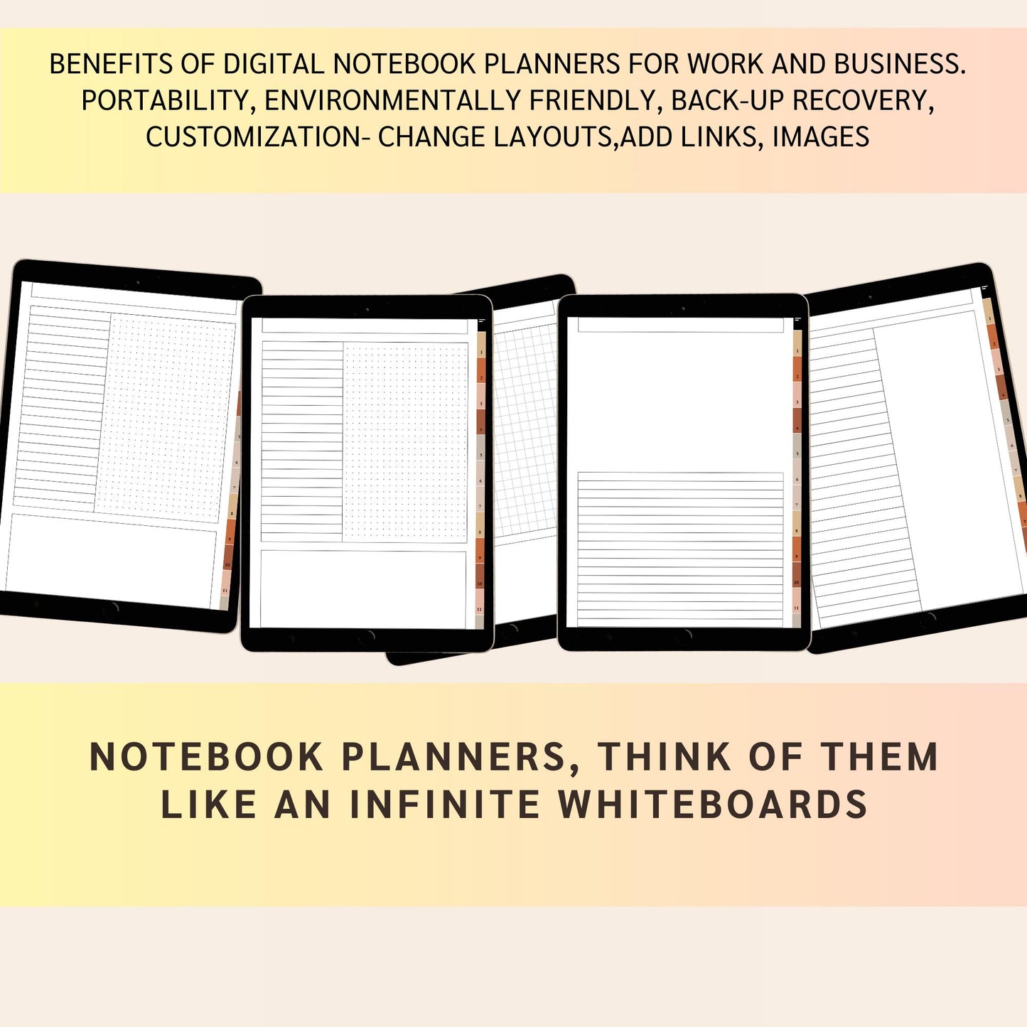 Digital Notebook Planner Hyperlinked GoodNotes Template | Reusable Blank Pages, To-Do Lists, Habit Tracker, Aesthetic PDF for iPad & Tablet"