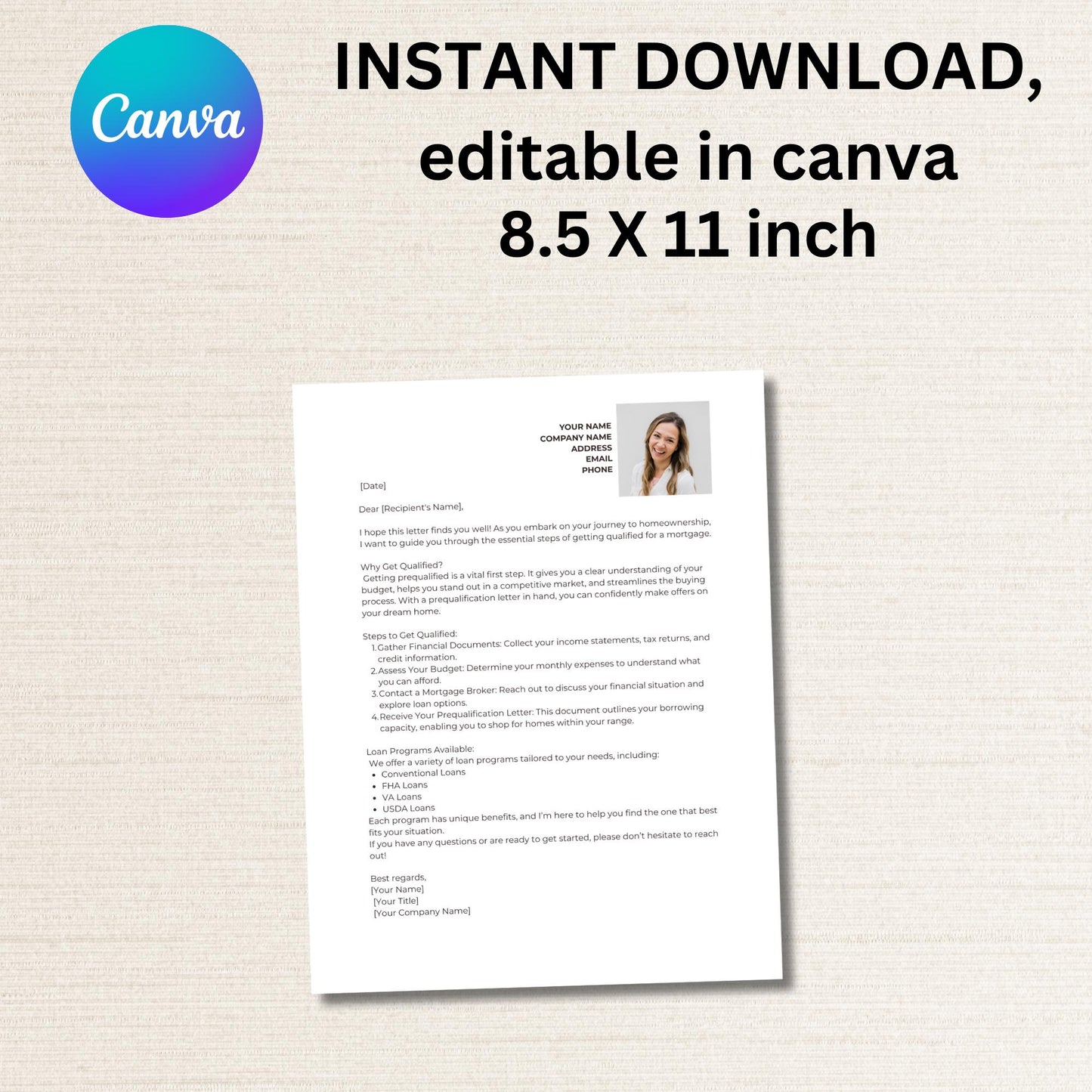 Mortgage process getting prequalified template letter for mortgage brokers loan agent, minimalist formal style letter template for marketing
