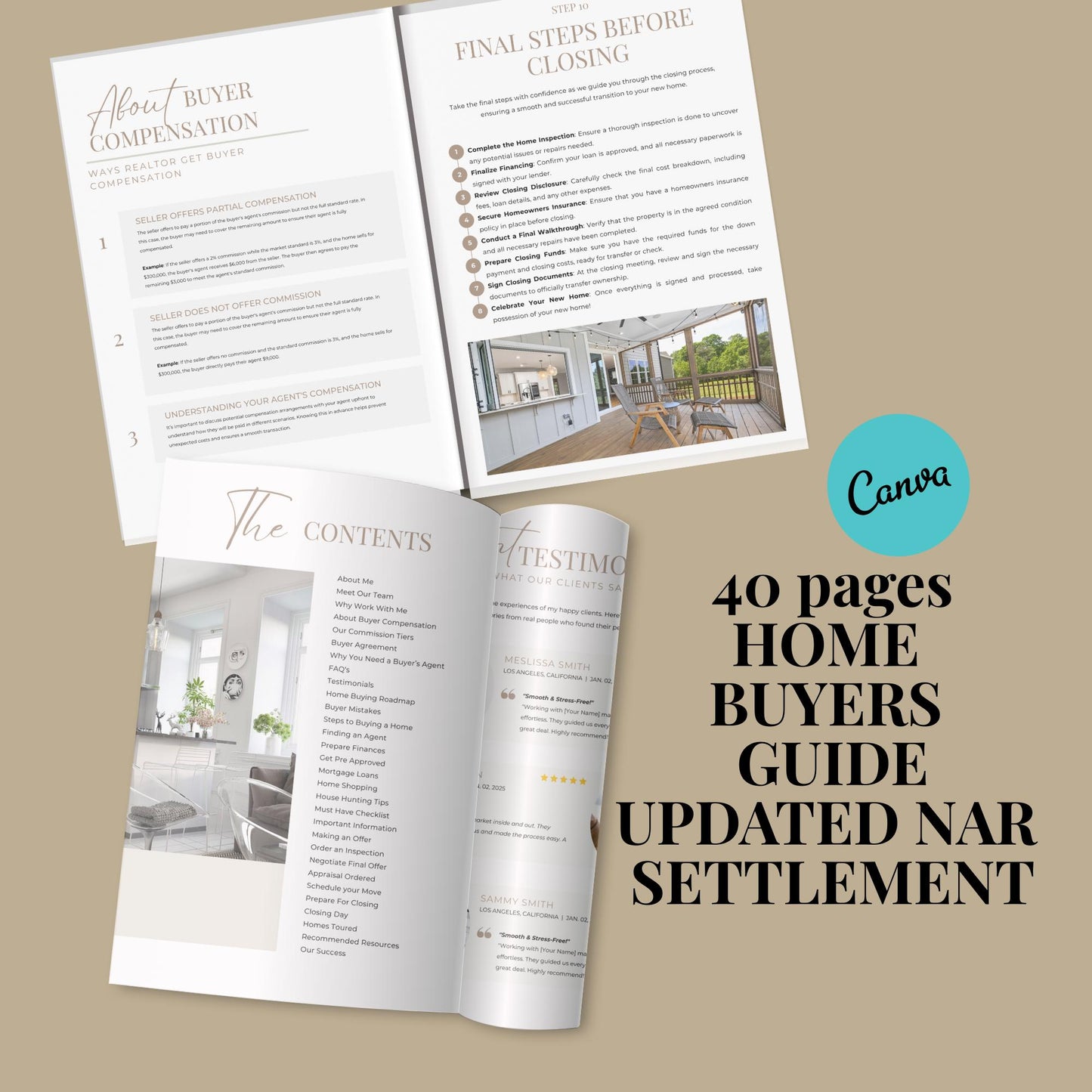 Home Seller And Buyer Guide Template Updated With Nar Settlement, Real Estate Marketing, Home Seller Buyer Process, Listing Presentation